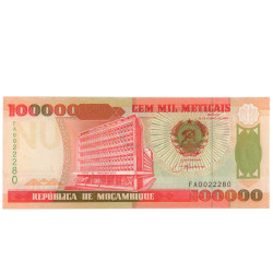 100000 Meticais - Moçambique 1993 NOVA