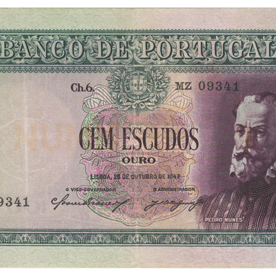 100 Escudos - Portugal 28-10-1947 Bela