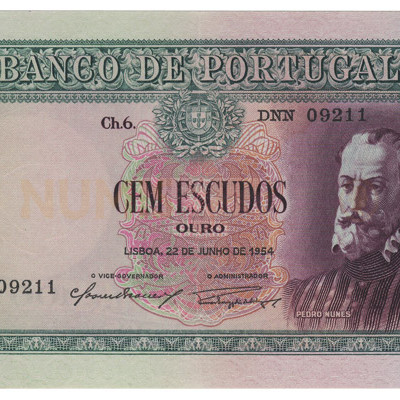 100 Escudos - Portugal 22-6-1954 Bela