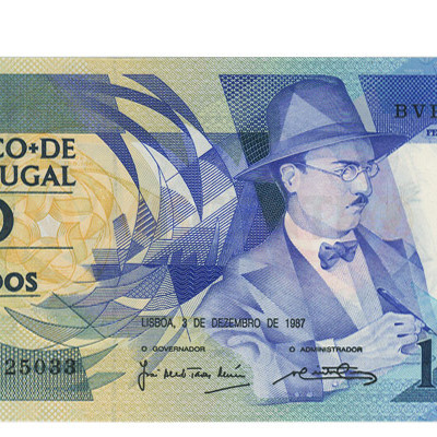 100 Escudos - Portugal 3-12-1987 Bela (Pode não receber a nota da imagem)