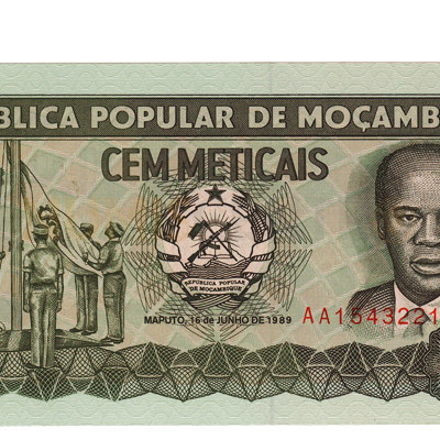100 Meticais - Moçambique 1989 NOVA
