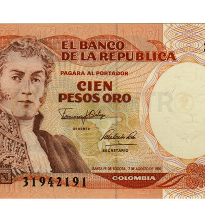 100 Pesos - Colombia 1991