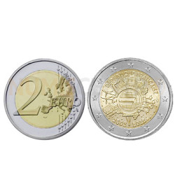 2 Euros 10 Aniversário da Moeda Euro França 2012