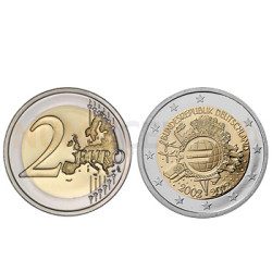2 Euros 10 Aniversário da Moeda Euro Alemanha 2012 F