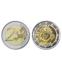 2 Euros 10 Aniversário da Moeda Euro Bélgica 2012