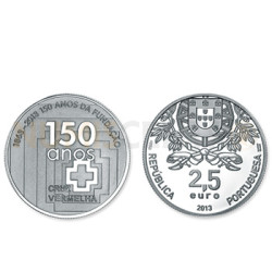 Moeda 2,5€ Comemorativa 2,5 euros 150 Anos da Fund. Cruz Vermelha Prata Proof 2013