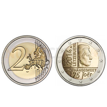 2 Euros 175 Anos Independência Luxemburgo 2014