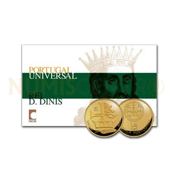 Moeda 1/4€ comemorativa D Dinis Portugal 2008 Ouro FDC