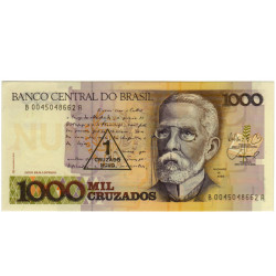 1.000 Cruzados - Brasil 1989 c/carimbo