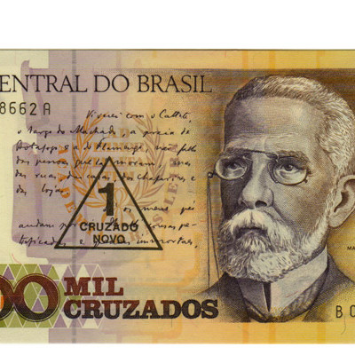 1.000 Cruzados - Brasil 1989 c/carimbo