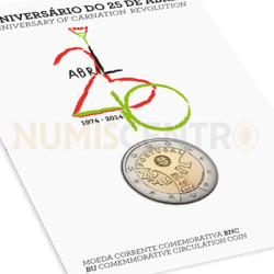 2 Euros 40 Aniversário do 25 Abril Portugal 2014 BNC