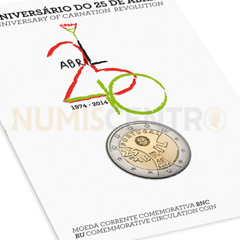 2 Euros 40 Aniversário do 25 Abril Portugal 2014 BNC