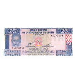 25 Francs - Republica da Guine 1985 Nova