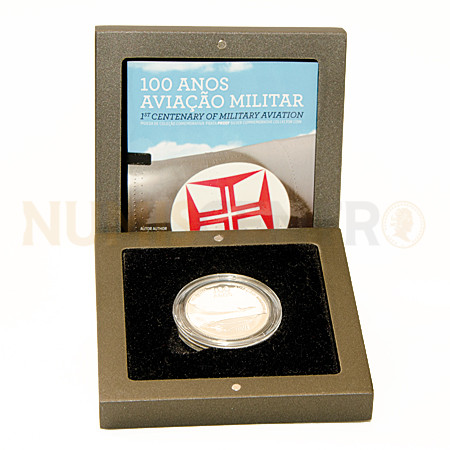 Moeda 2,5€ Comemorativa 100 Anos da Aviação Militar Portugal Prata Proof 2014