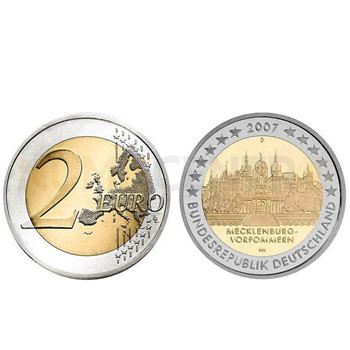 2 Euros Castelo Schwerin Alemanha 2007 F