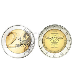 2 Euros 60 Aniversário Direitos Humanos Bélgica 2008