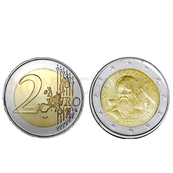 2 Euros 450 anos Nascimento Galileu Galilei Italia 2014