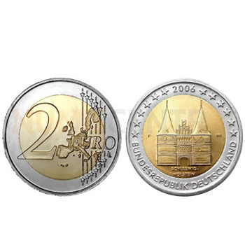 Moeda 2 Euros Holstentor Alemanha 2006 J