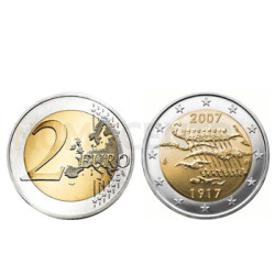 2 Euros 90 Anos Independência Finlandia 2007