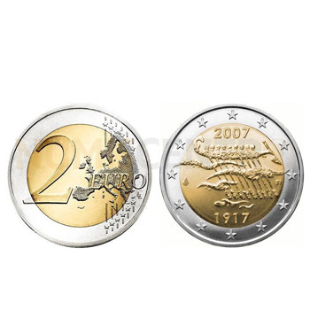 2 Euros 90 Anos Independência Finlandia 2007