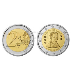2 Euros Luís Braille Bélgica 2009
