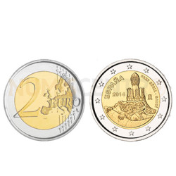 2 Euros Parque Guell Gaudi Espanha 2014