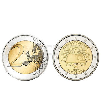 2 Euros Tratado de Roma Eslovenia 2007 RARA
