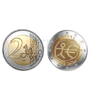 2 Euros 10 Aniversário da UEM Espanha 2009