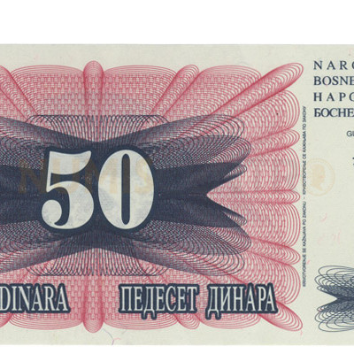 50 Dinara - Bosnia Herzegovina 1992 Nova