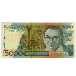 5000 Cruzados - Brasil 1988 c/carimbo