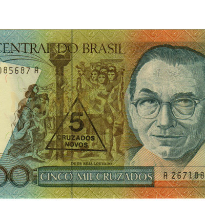5000 Cruzados - Brasil 1988 c/carimbo