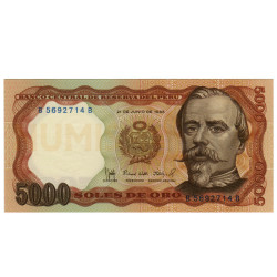 5000 Soles Oro - Peru 1985