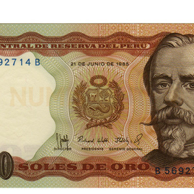 5000 Soles Oro - Peru 1985