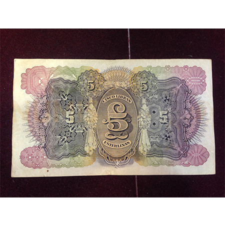 5 Libras Esterlinas - Moçambique 1934 (Quase Nova)