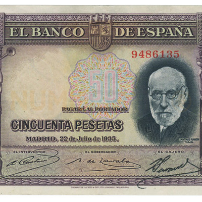 50 Pesetas Espanha 1935 MBC+