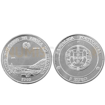 Moeda 5€ Centro Histórico de Angra do Heroísmo 2005 Prata