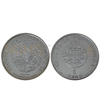 Moeda 5€ Floresta Laurissilva da Madeira 2007 Prata