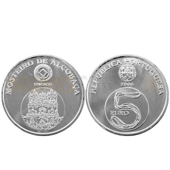 Moeda 5€ Mosteiro de Alcobaça 2006 Prata