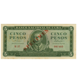 5 Pesos Specimen - Cuba 1964