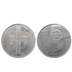 Moeda 8€ 150 Anos da 1ªLinha Férrea em Portugal 2006 Prata