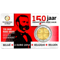2 Euros 150 Anos da Cruz Vermelha Bélgica 2014 (Coincard)