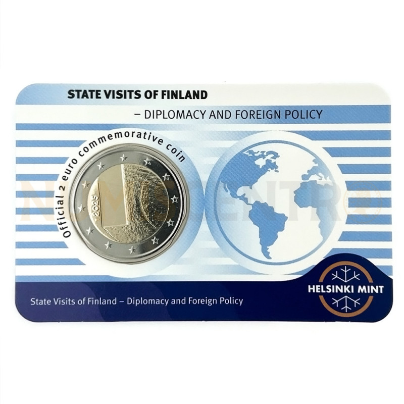 Moeda 2 Euro Diplomacia e Política Externa Finlândia 2025 Coincard