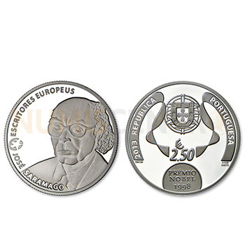 Moeda 2,5€ Comemorativa José Saramago Prata Proof 2013