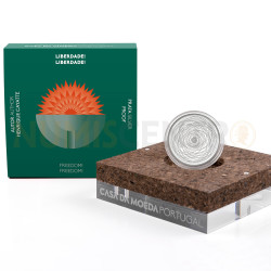 Moeda 10 Euros 50 Anos da Revolução de 25 Abril 1974 Portugal 2024 Prata Proof