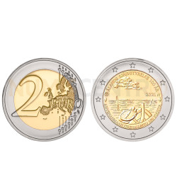Moeda 2 Euro 100 Anos da Autonomia da Ilha de Aland Finlândia 2021