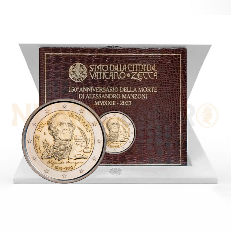 Moeda 2 Euros 150 Anos da Morte de Alessandro Manzoni Vaticano 2023