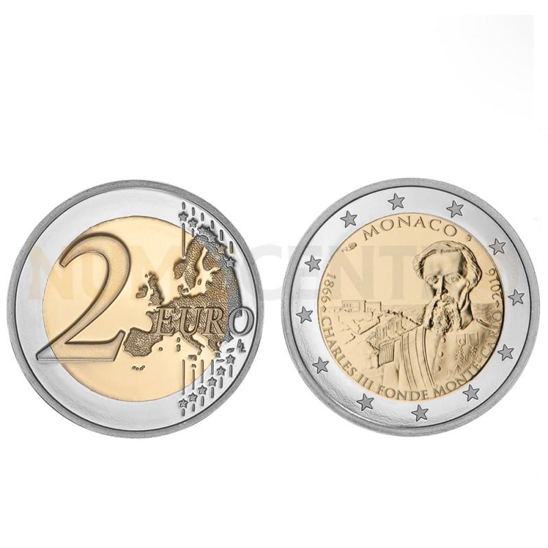 Moeda 2 Euros 150 Anos da Fundação do Casino Monte Carlos Mónaco 2016