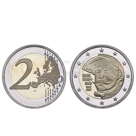 Moeda 2 Euro 150 Anos Nascimento Raul Brandão Portugal 2017 Proof