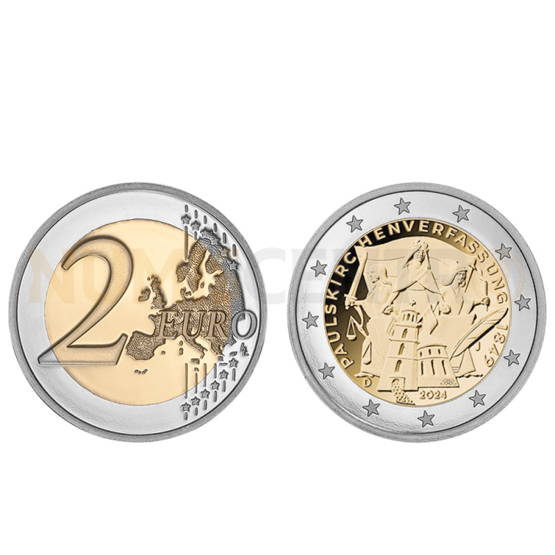 Moeda 2 Euro 175 Anos Constituição de Paulskirche Alemanha 2024 D