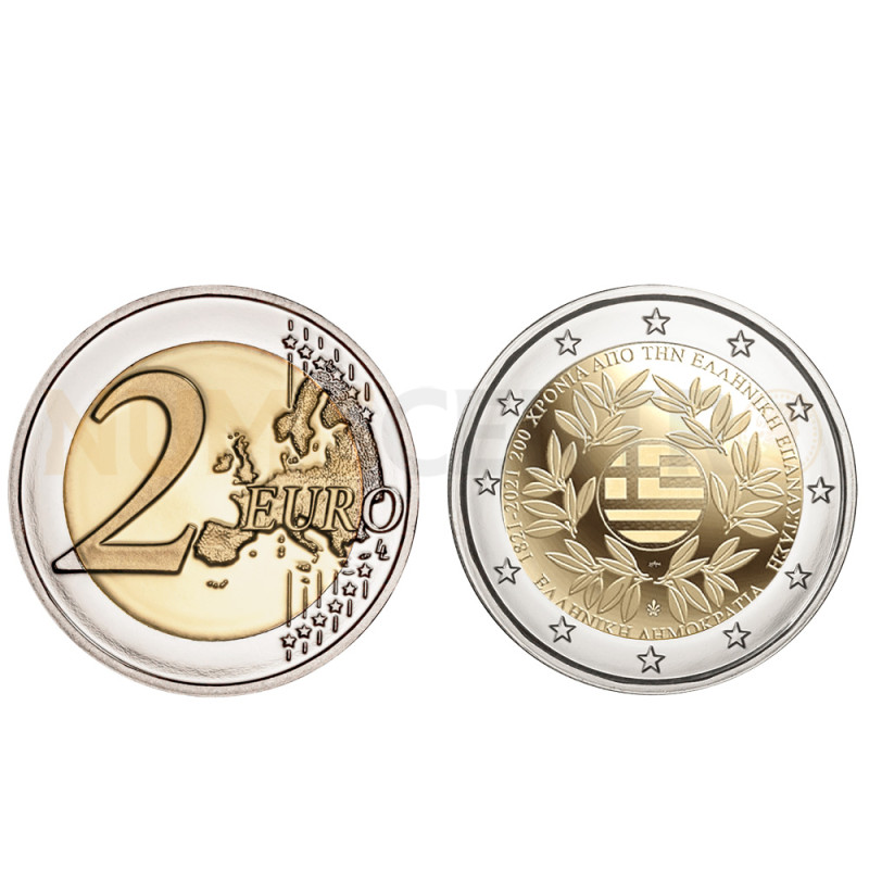 Moeda 2 Euros 200º Aniversário da Revolução Grécia 2021